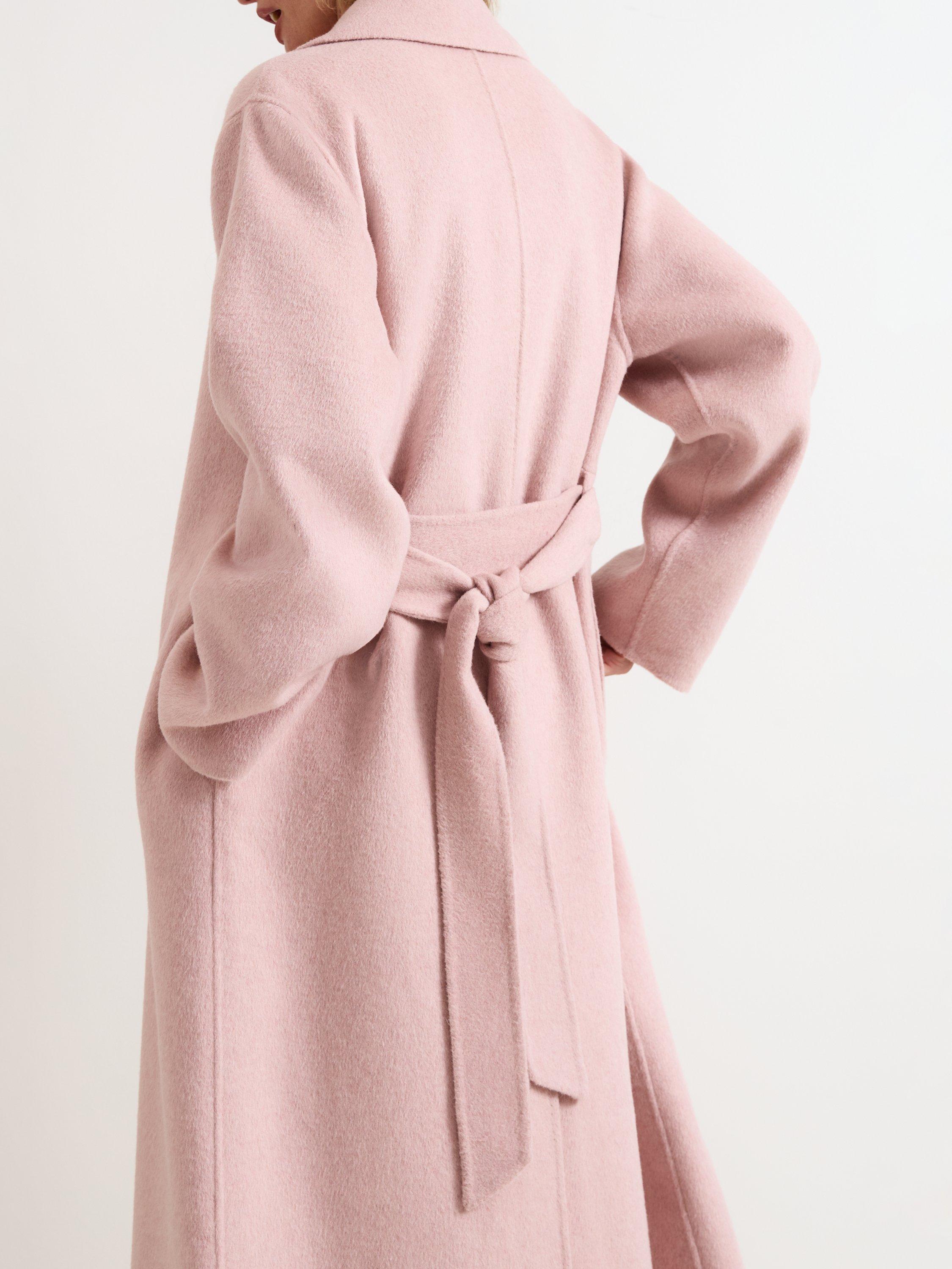 Product image 8 of 9, which shows Phase Eight Darcy Wrap Long Coat, Pink, L
