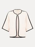 Phase Eight Luna Contrast Trim Boxy Jacket, Ivory