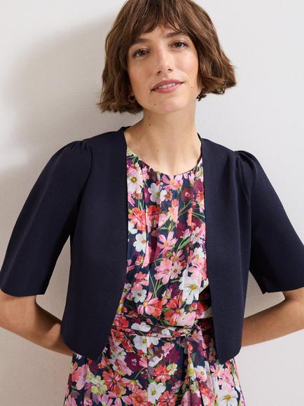 Phase Eight Delphine Cover Up Bolero Fine Knit Jacket, Navy