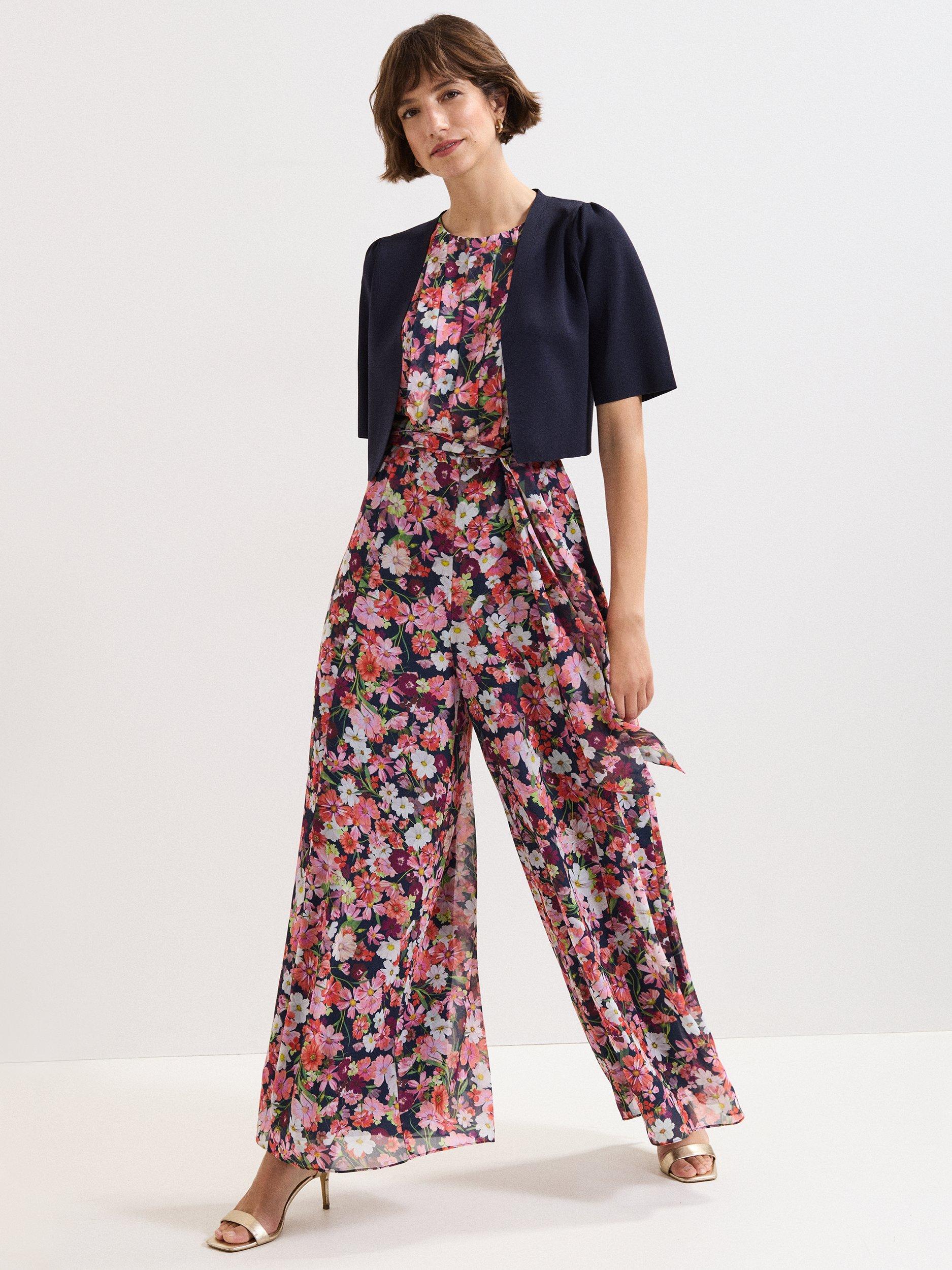 Product image 3 of 7, which shows Phase Eight Delphine Cover Up Bolero Fine Knit Jacket, Navy, XS