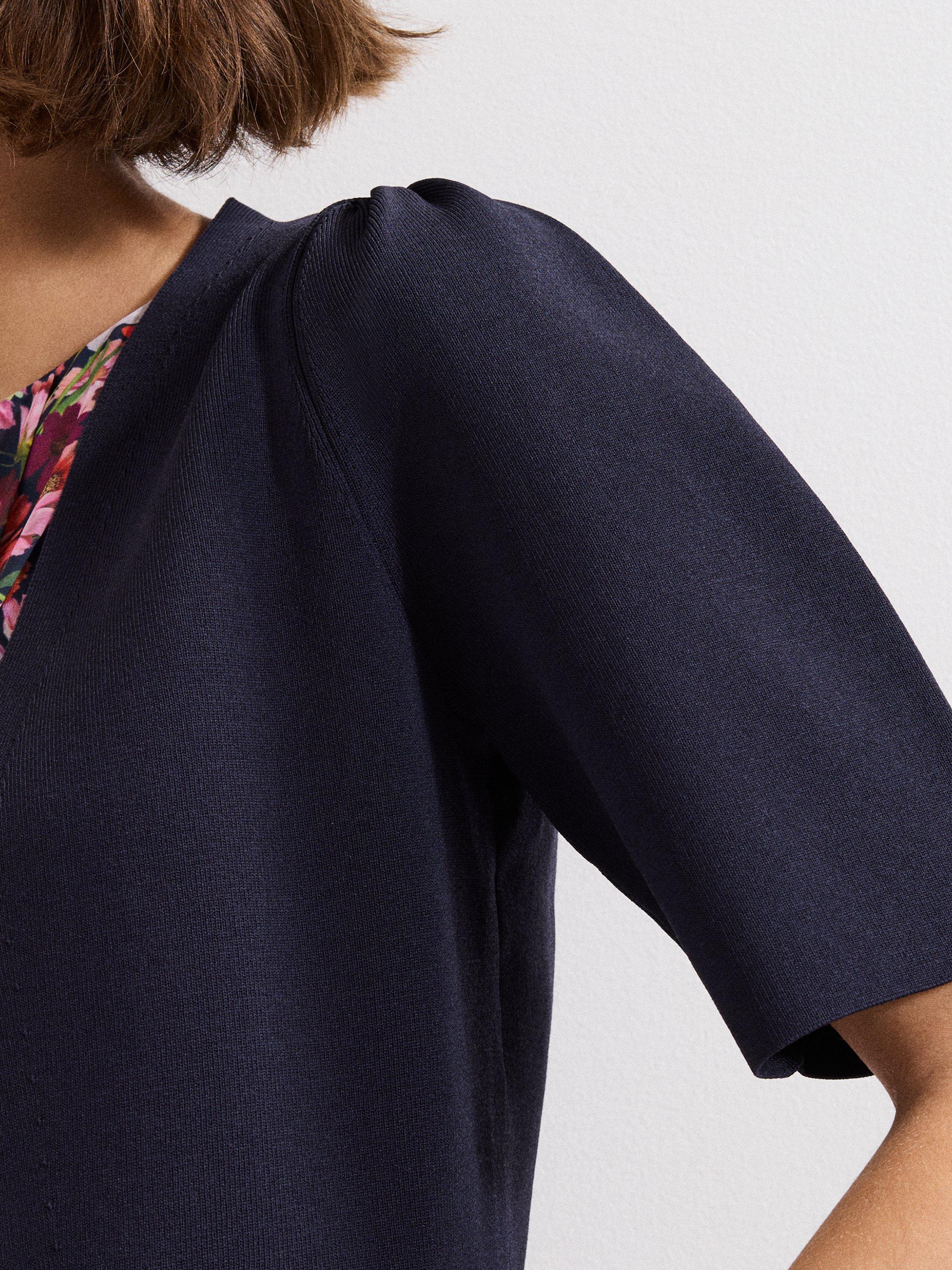 Product image 7 of 7, which shows Phase Eight Delphine Cover Up Bolero Fine Knit Jacket, Navy, XS