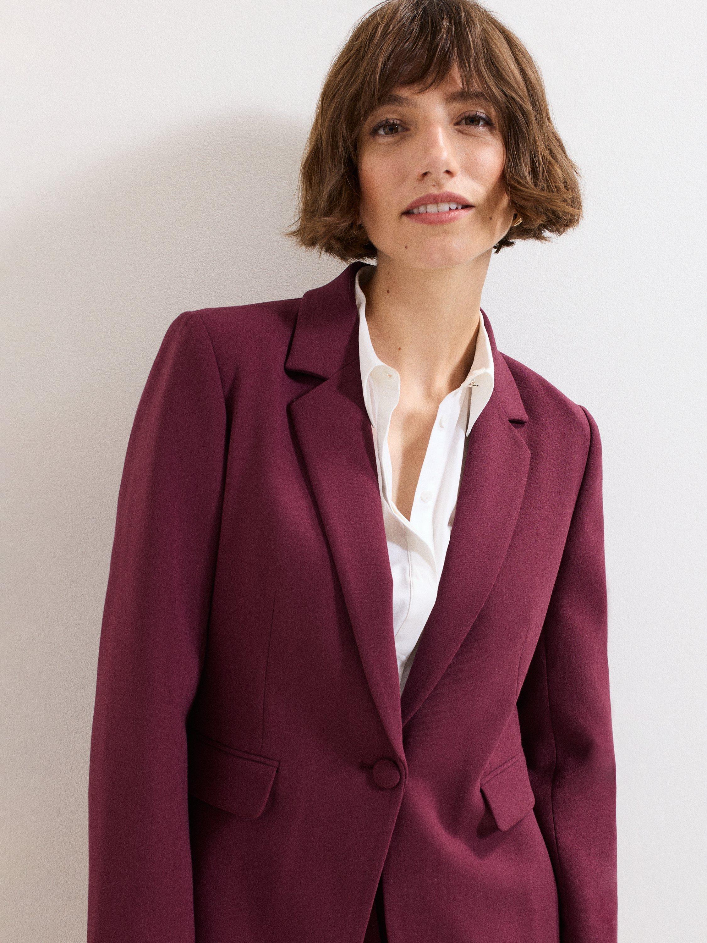 Product image 4 of 7, which shows Phase Eight Fara Suit Jacket, Burgundy, 8