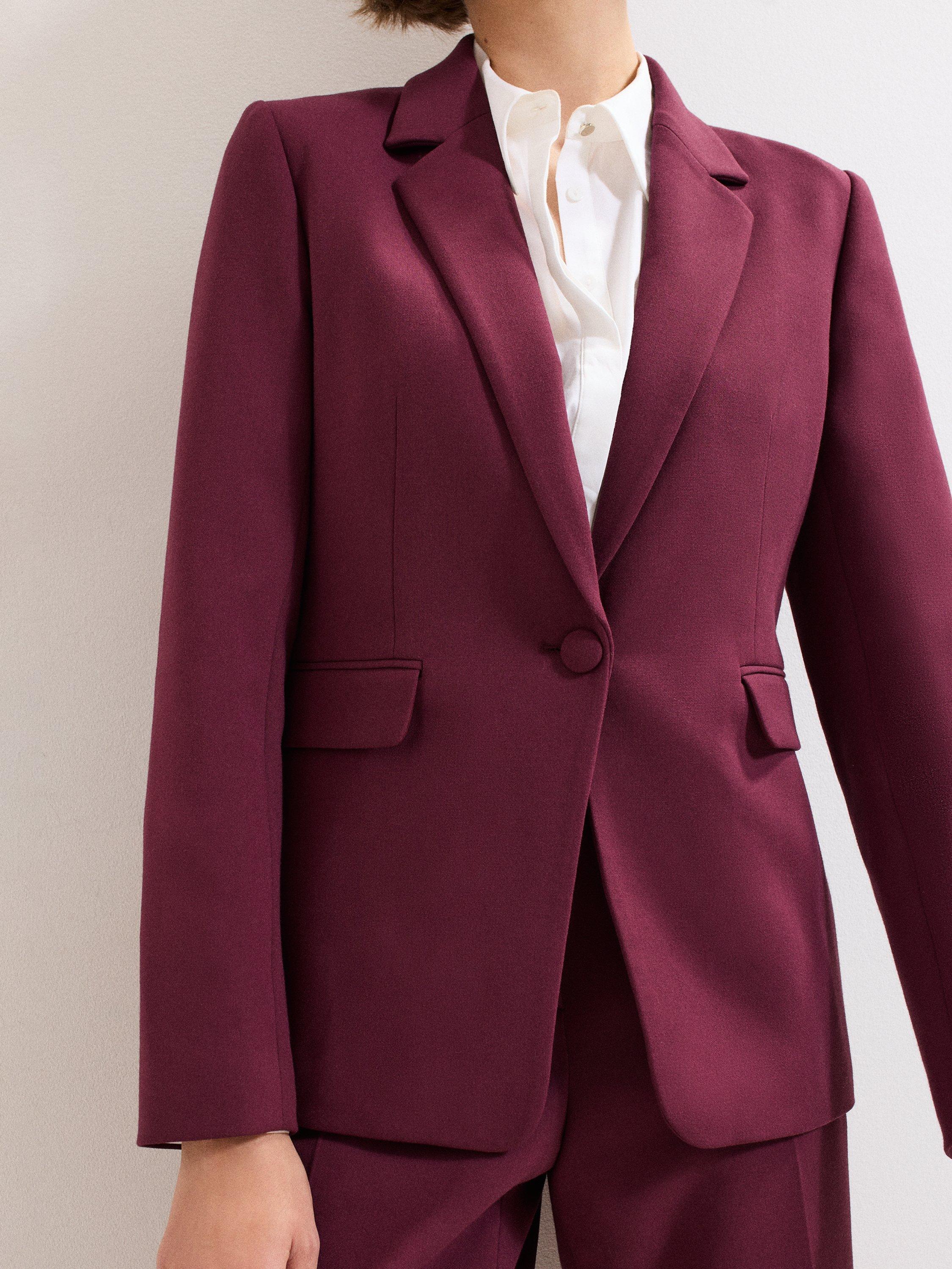 Product image 7 of 7, which shows Phase Eight Fara Suit Jacket, Burgundy, 8