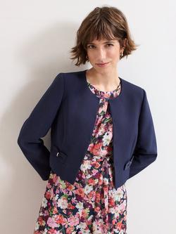 Phase Eight Pheebs Round Neck Blazer Jacket, Navy