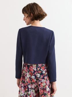 Phase Eight Pheebs Round Neck Blazer Jacket - view 2, Navy