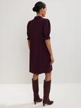 Phase Eight Candice Scallop Shirt Dress, Burgundy