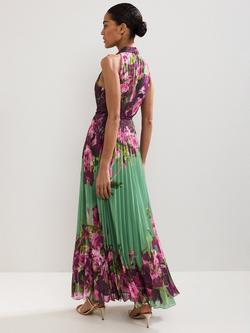 Phase Eight Petite Dahlia Halterneck Maxi Dress, Multi - view 2, Multi