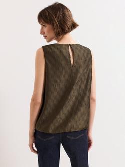 Phase Eight Zula Bubble Hem Sleeveless Top - view 2, Khaki