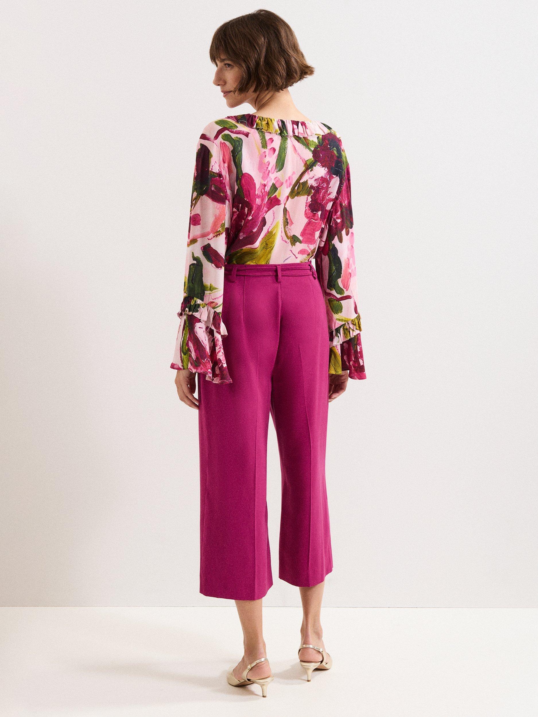 Product image 2 of 7, which shows Phase Eight Aubrietta Tailored Culottes, Pink, 8