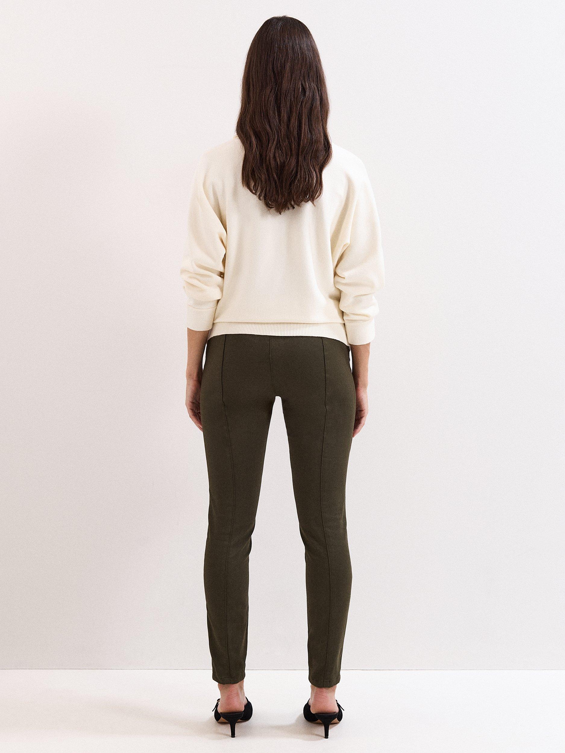 Product image 2 of 8, which shows Phase Eight Amina Skinny Trousers, Khaki, 8