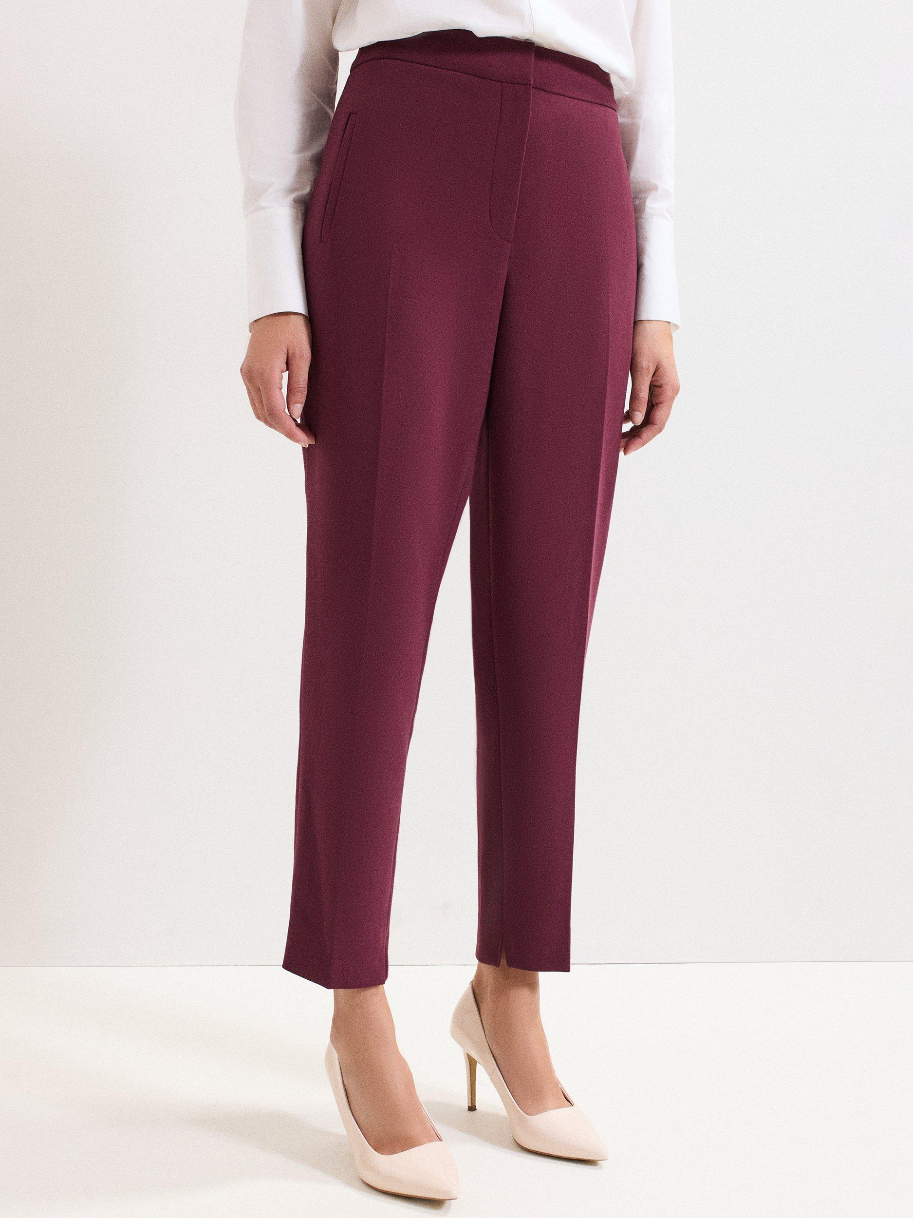 Product image 1 of 7, which shows Phase Eight Fara Suit Trousers, Burgundy, 8