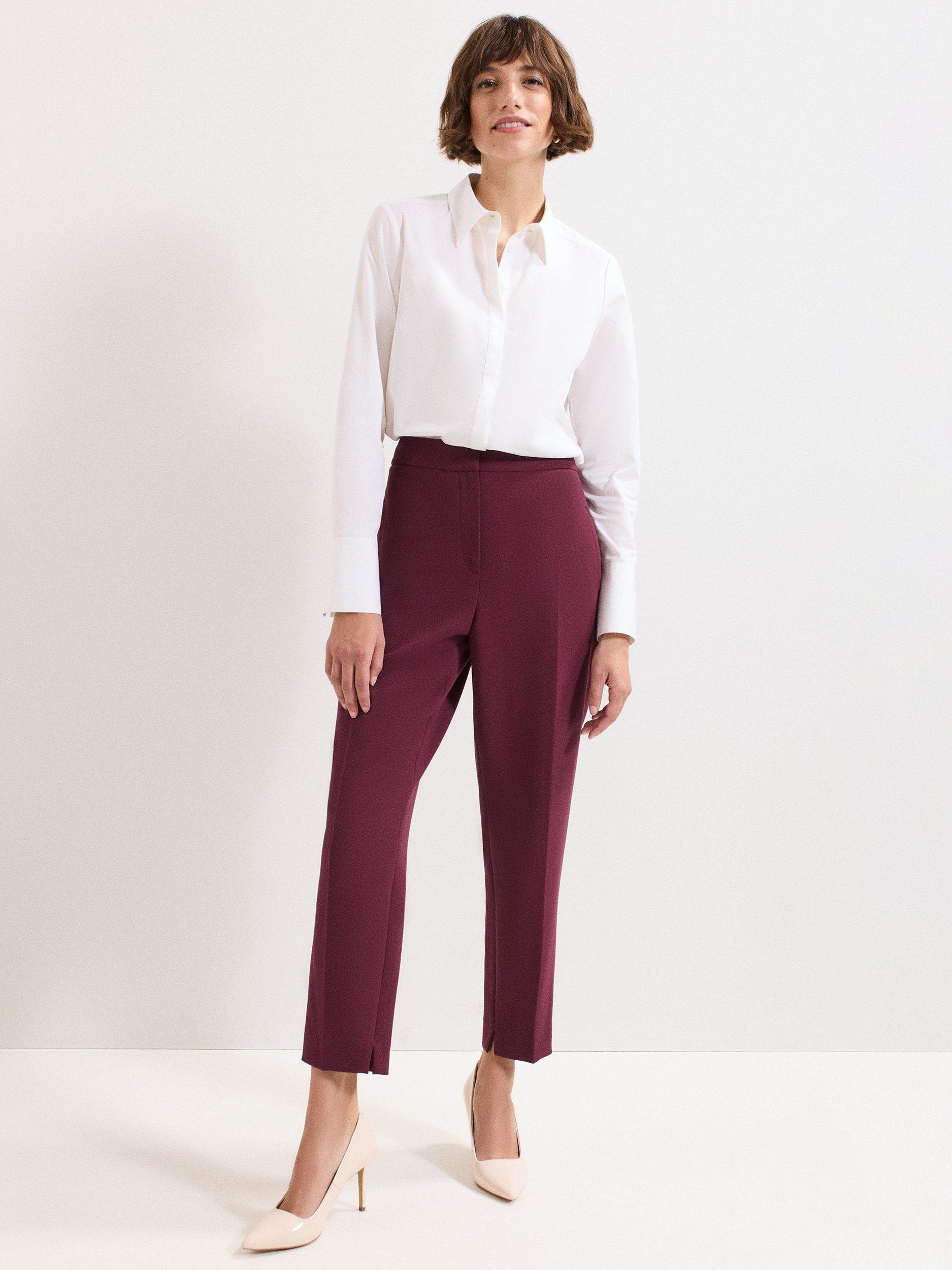 Product image 3 of 7, which shows Phase Eight Fara Suit Trousers, Burgundy, 8