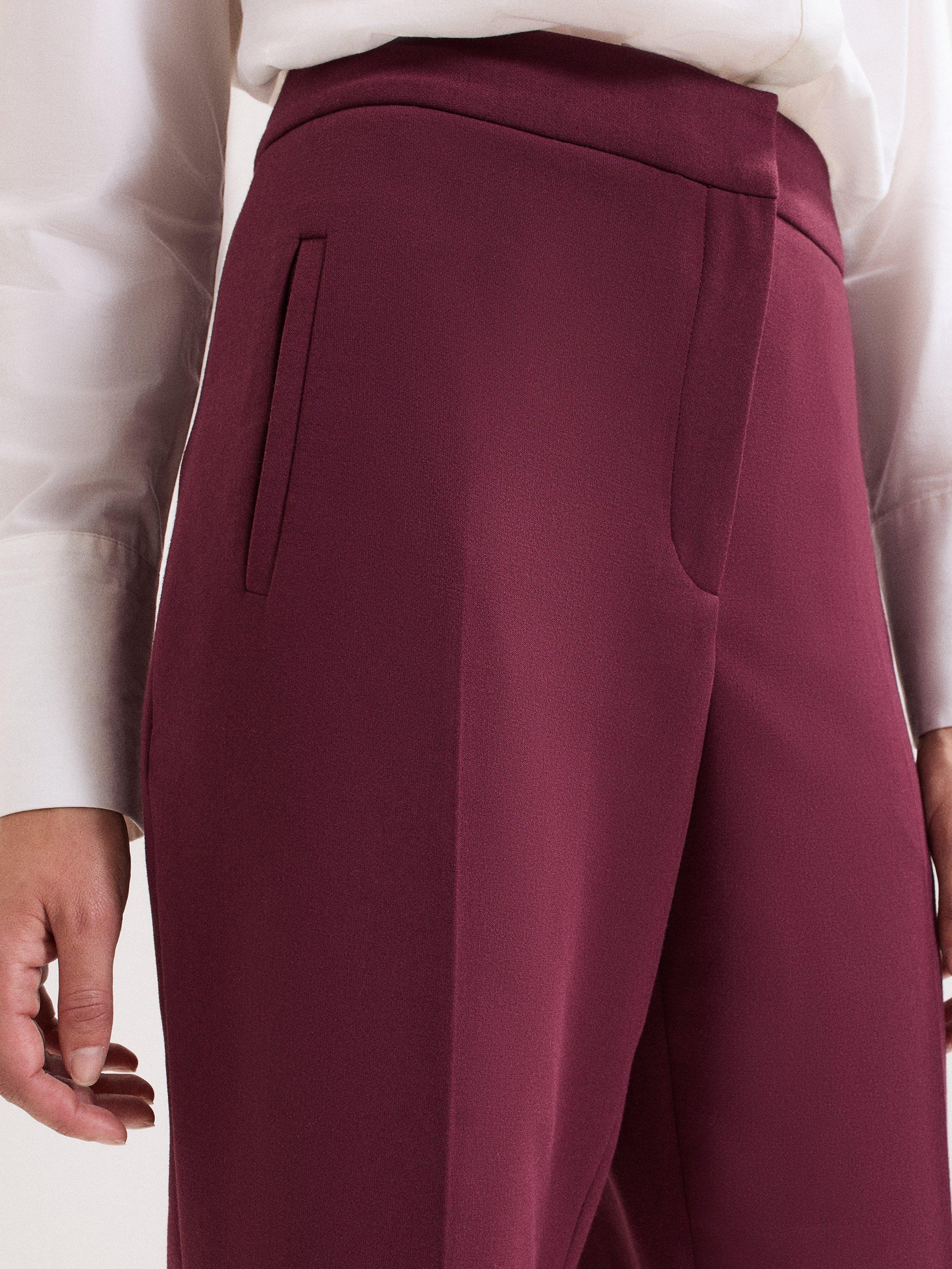 Product image 4 of 7, which shows Phase Eight Fara Suit Trousers, Burgundy, 8