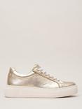 Phase Eight Lace-Up Metallic Leather Trainers