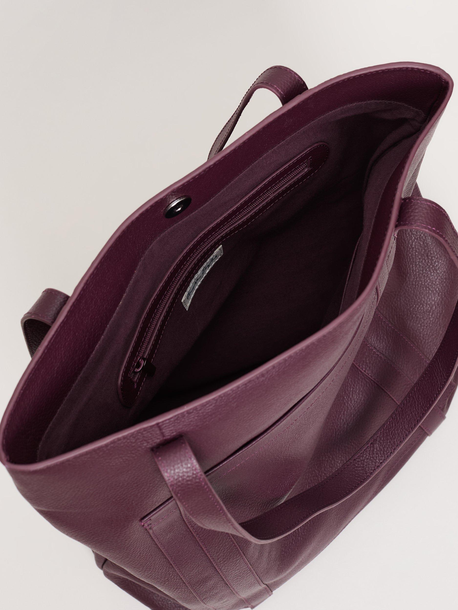 Product image 4 of 7, which shows Phase Eight Leather Tote Bag, Dark Red