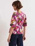 Phase Eight Pia Short Sleeve Floral Cotton Blend Blouse, Multi