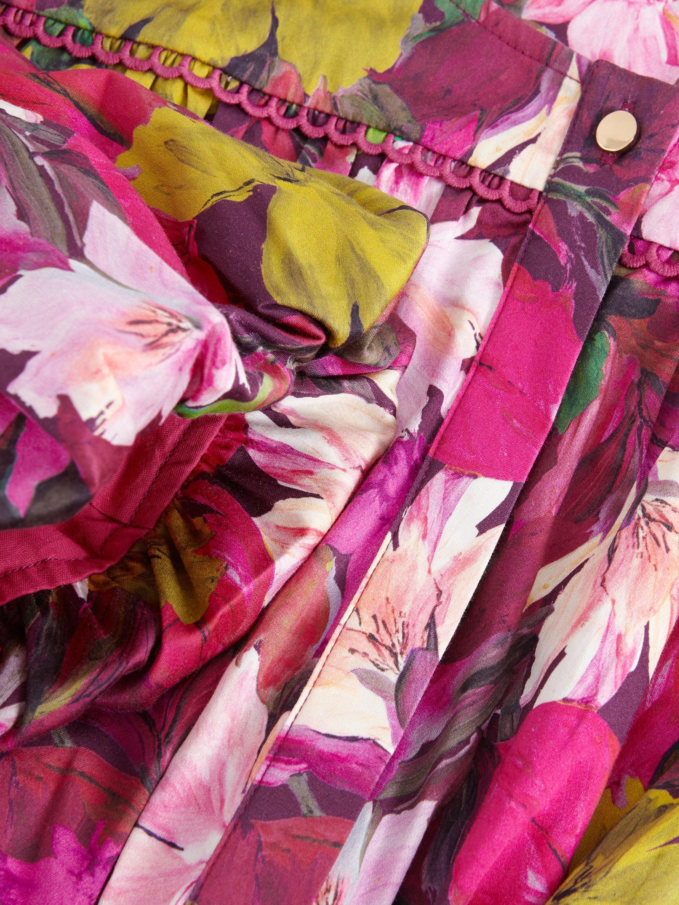 Product image 6 of 8, which shows Phase Eight Pia Short Sleeve Floral Cotton Blend Blouse, Multi, 8