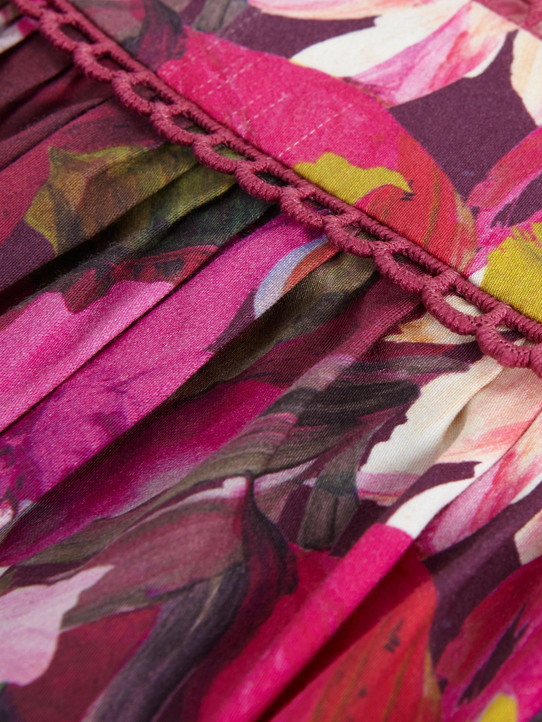 Product image 6 of 8, which shows Phase Eight Arina Floral Midi Skirt, Pink, 8