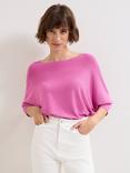 Phase Eight Cristine Fine Knit Batwing Jumper, Pink
