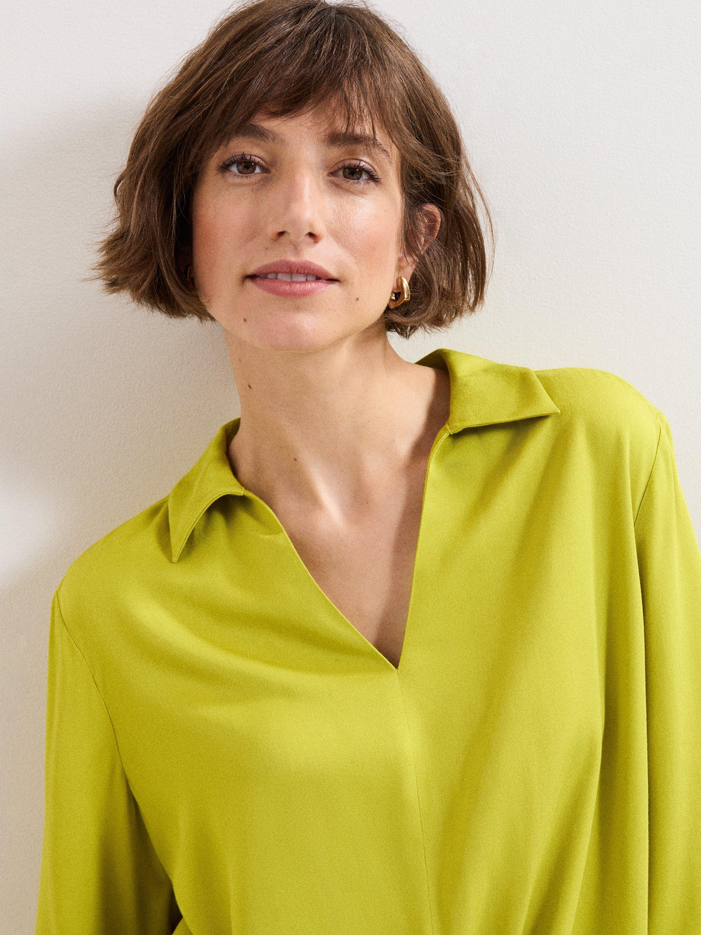 Product image 4 of 7, which shows Phase Eight Clary Twist Front Shirt, Green, 8