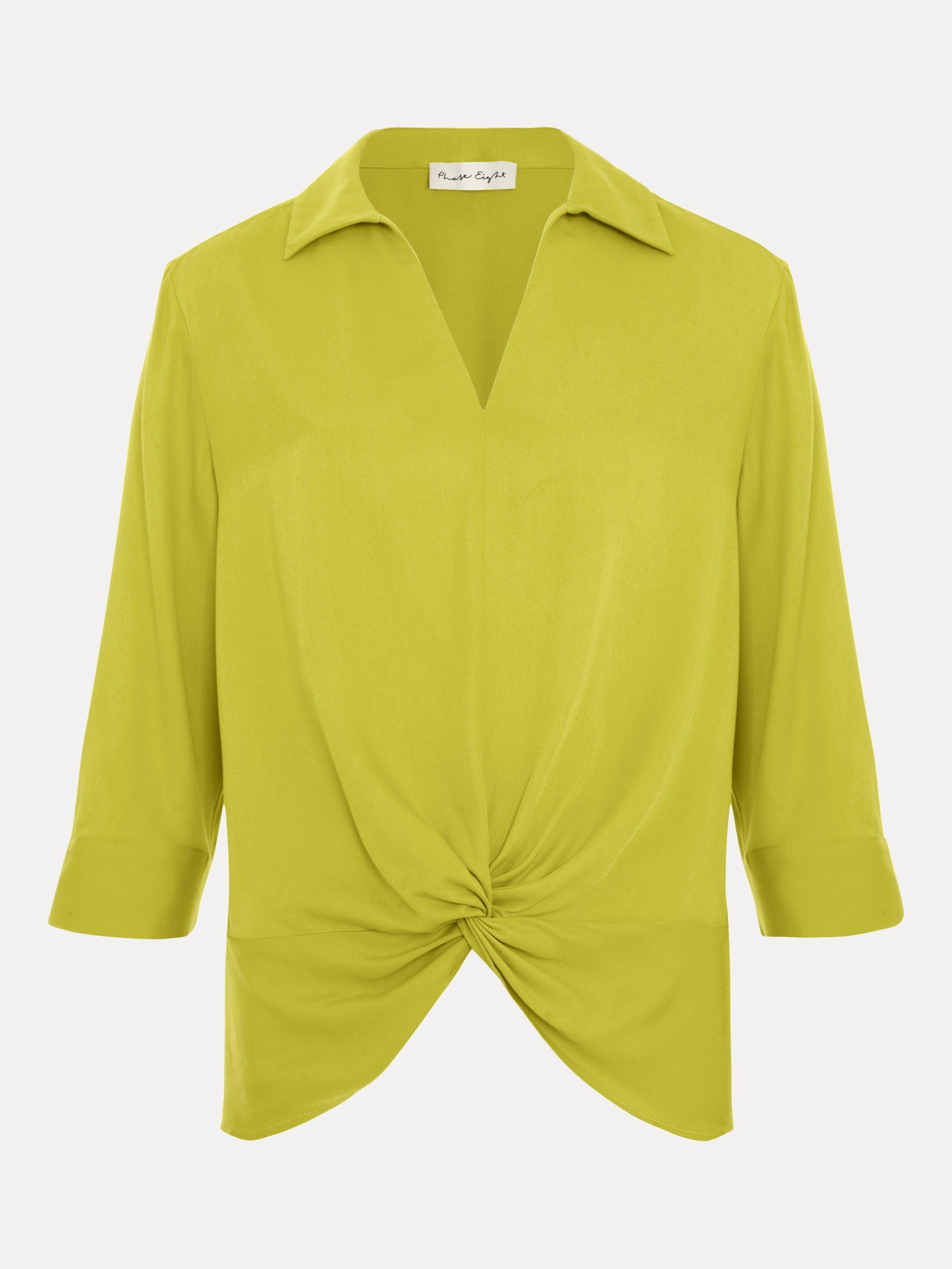 Product image 5 of 7, which shows Phase Eight Clary Twist Front Shirt, Green, 8