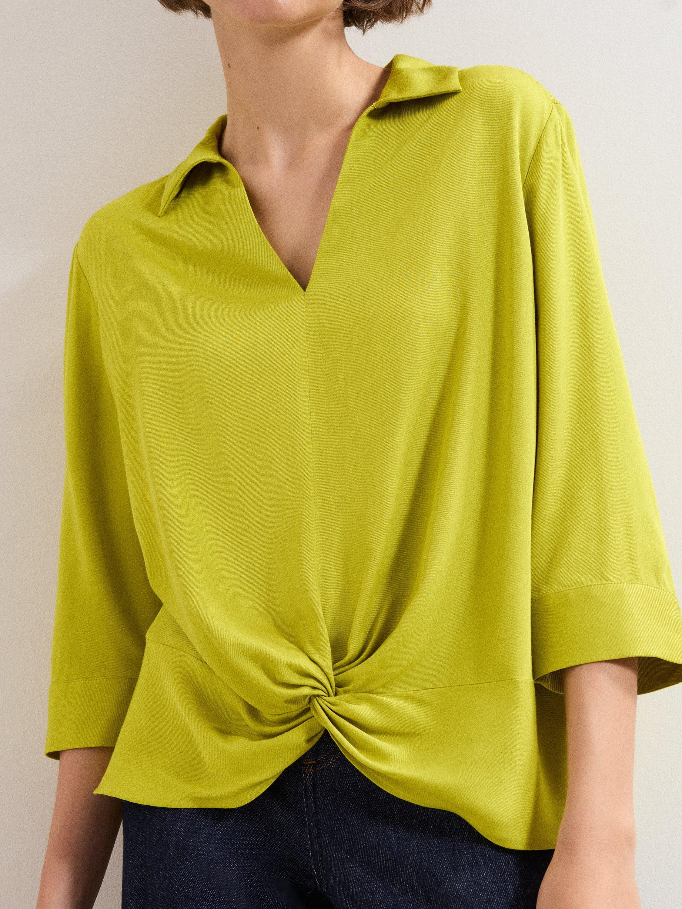 Product image 7 of 7, which shows Phase Eight Clary Twist Front Shirt, Green, 8