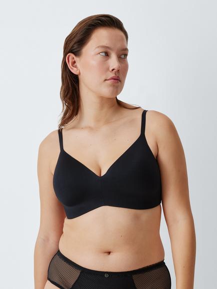 John Lewis Morgan Non Wired T-Shirt Bra, Jet Black, Jet Black