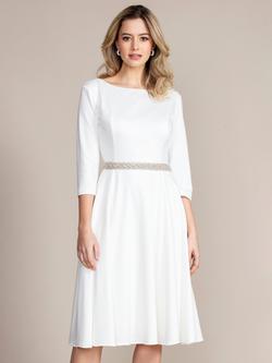 Alie Street Georgia Ponte Jersey Dress, Ivory, Ivory