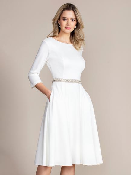 Alie Street Georgia Ponte Jersey Dress, Ivory - view 2, Ivory