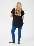 KAFFE Curve Alia V-Neck Top, Black Deep