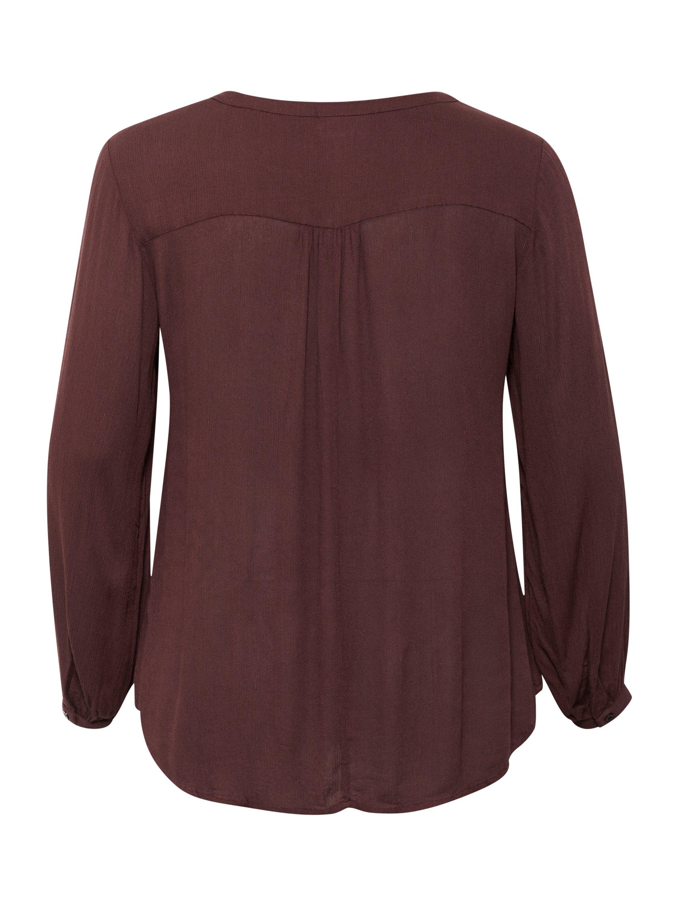Product image 6 of 6, which shows KAFFE Curve Ami Long Sleeve Top, Fudge, 18