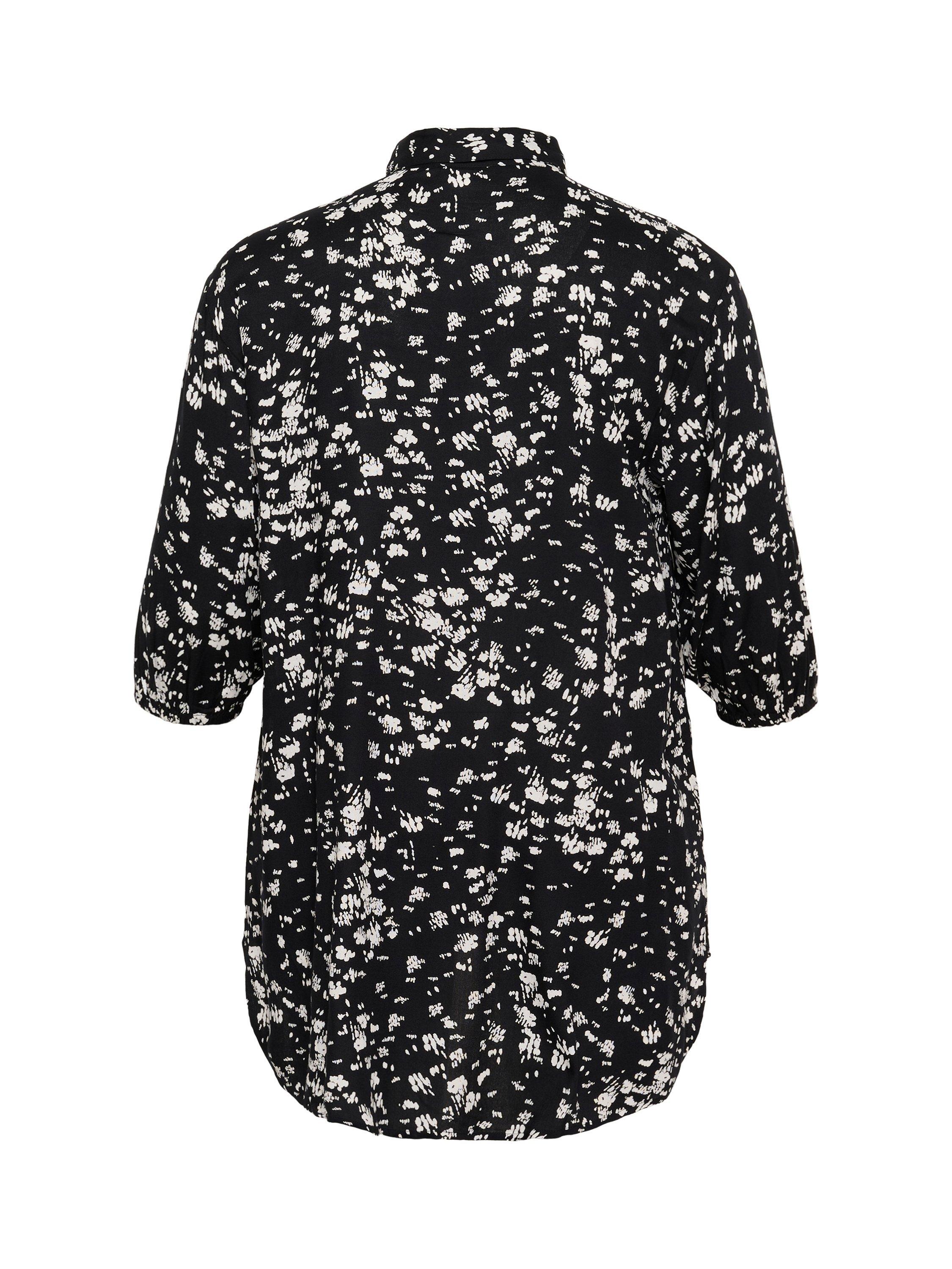 Product image 6 of 6, which shows KAFFE Curve Sonna Abstract Shirt, Black/Chalk, 22