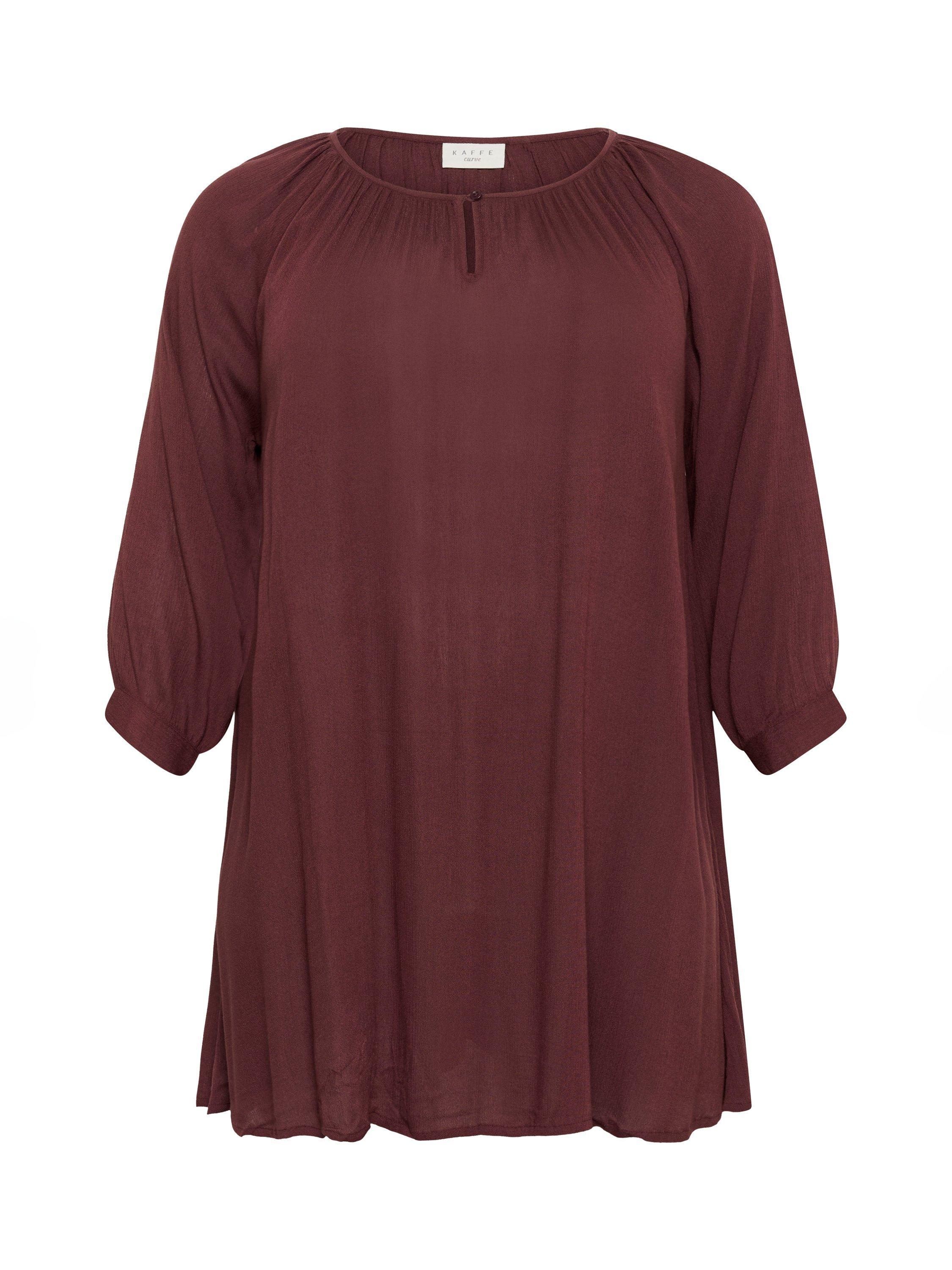 Product image 5 of 6, which shows KAFFE Curve Ami Tunic Top, Fudge, 18
