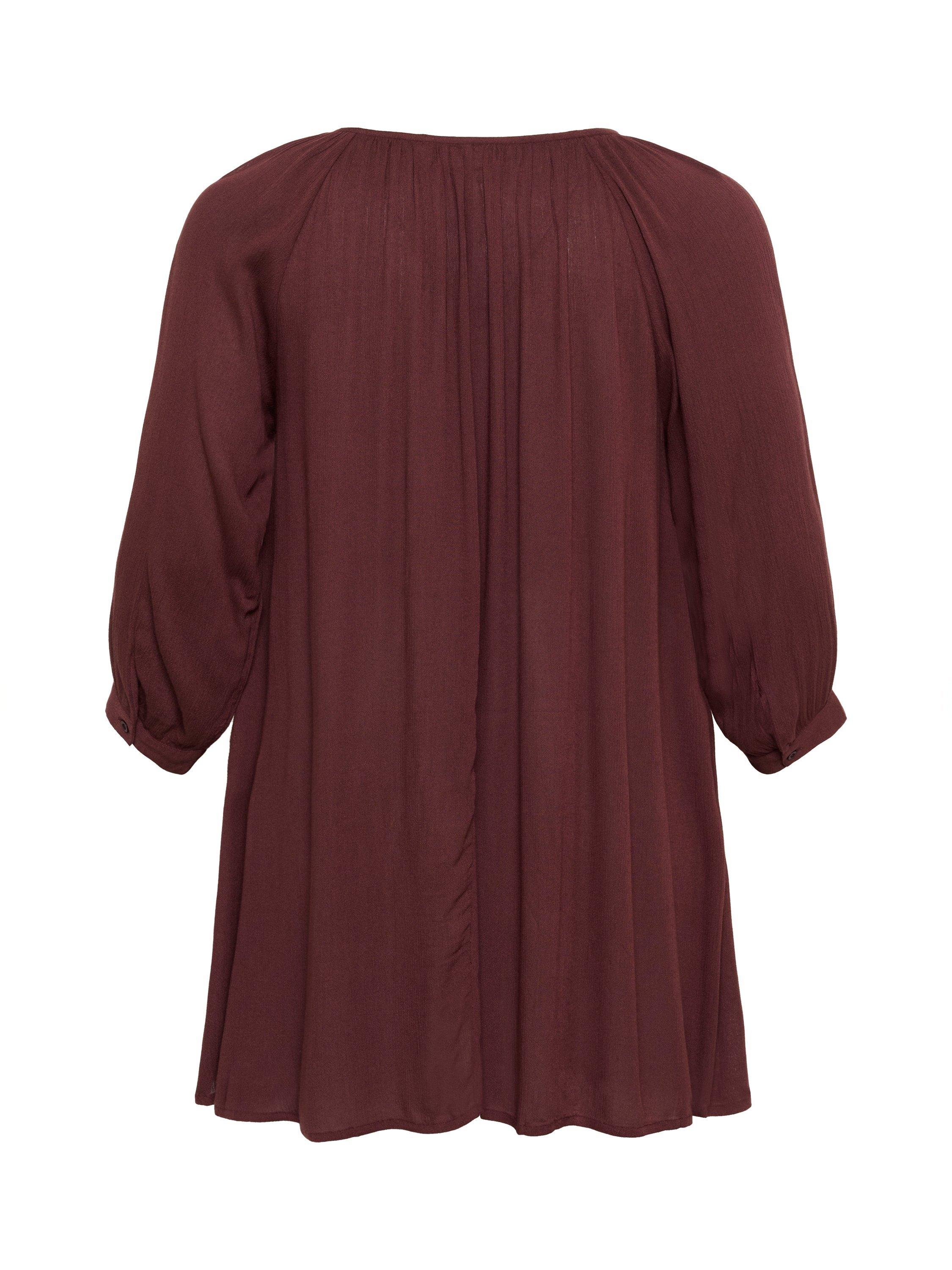 Product image 6 of 6, which shows KAFFE Curve Ami Tunic Top, Fudge, 18