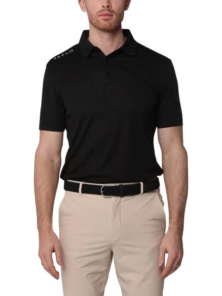 REFLO Bohai Short Sleeve Polo Shirt, Black, Black