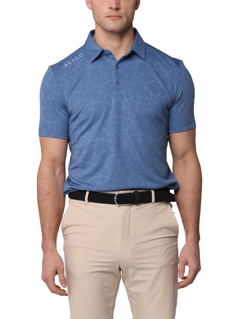 Product image 1 of 6, which shows REFLO Yamuna Short Sleeve Polo Shirt, Coronet Blue, XXXL