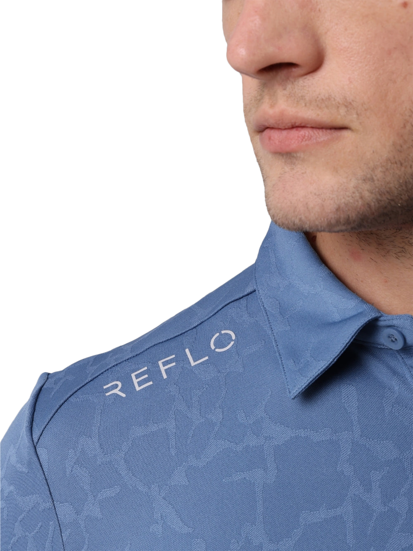 Product image 5 of 6, which shows REFLO Yamuna Short Sleeve Polo Shirt, Coronet Blue, XXXL