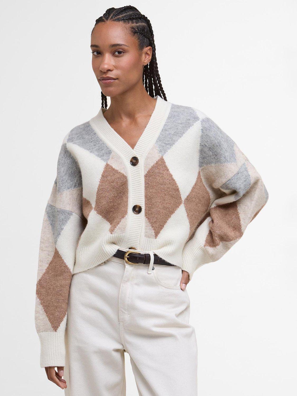 Barbour Silvia Argyle Wool Rich Cardigan, Multi