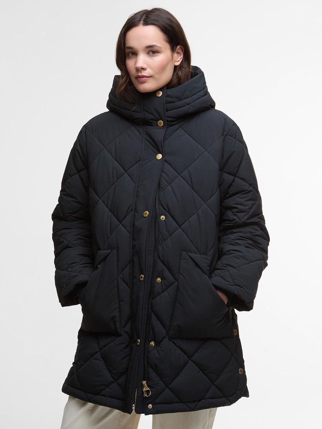 Product image 1 of 6, which shows Barbour Kailyn Puffer Jacket, Blck/Classic Trtn, 6