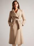 Ted Baker Rose Tailored Wool Wrap Overcoat, Light Camel