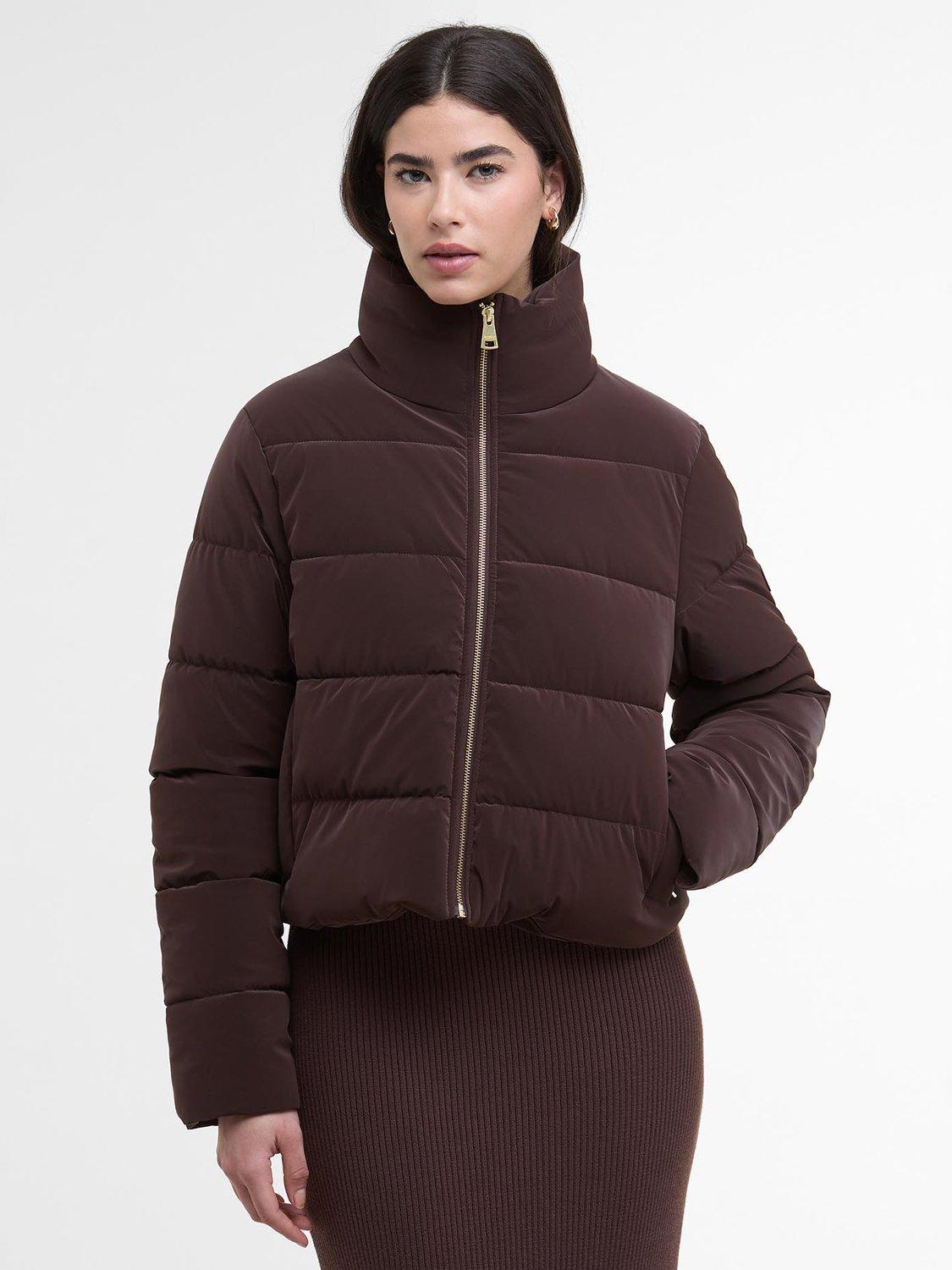 Product image 1 of 7, which shows Barbour International Hudson Puffer Jacket, Red Velvet, 18