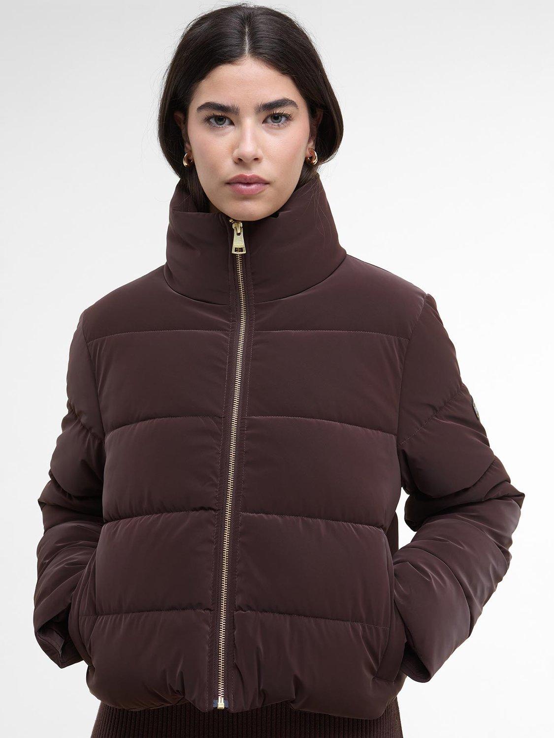 Product image 3 of 7, which shows Barbour International Hudson Puffer Jacket, Red Velvet, 18
