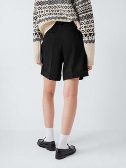 Weekend MaxMara Bussola Tailored Wool Shorts, Black - view 2, Black