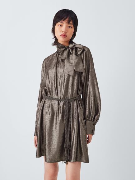 Weekend MaxMara Bunny Mini Evening Dress, Platinum, Platinum