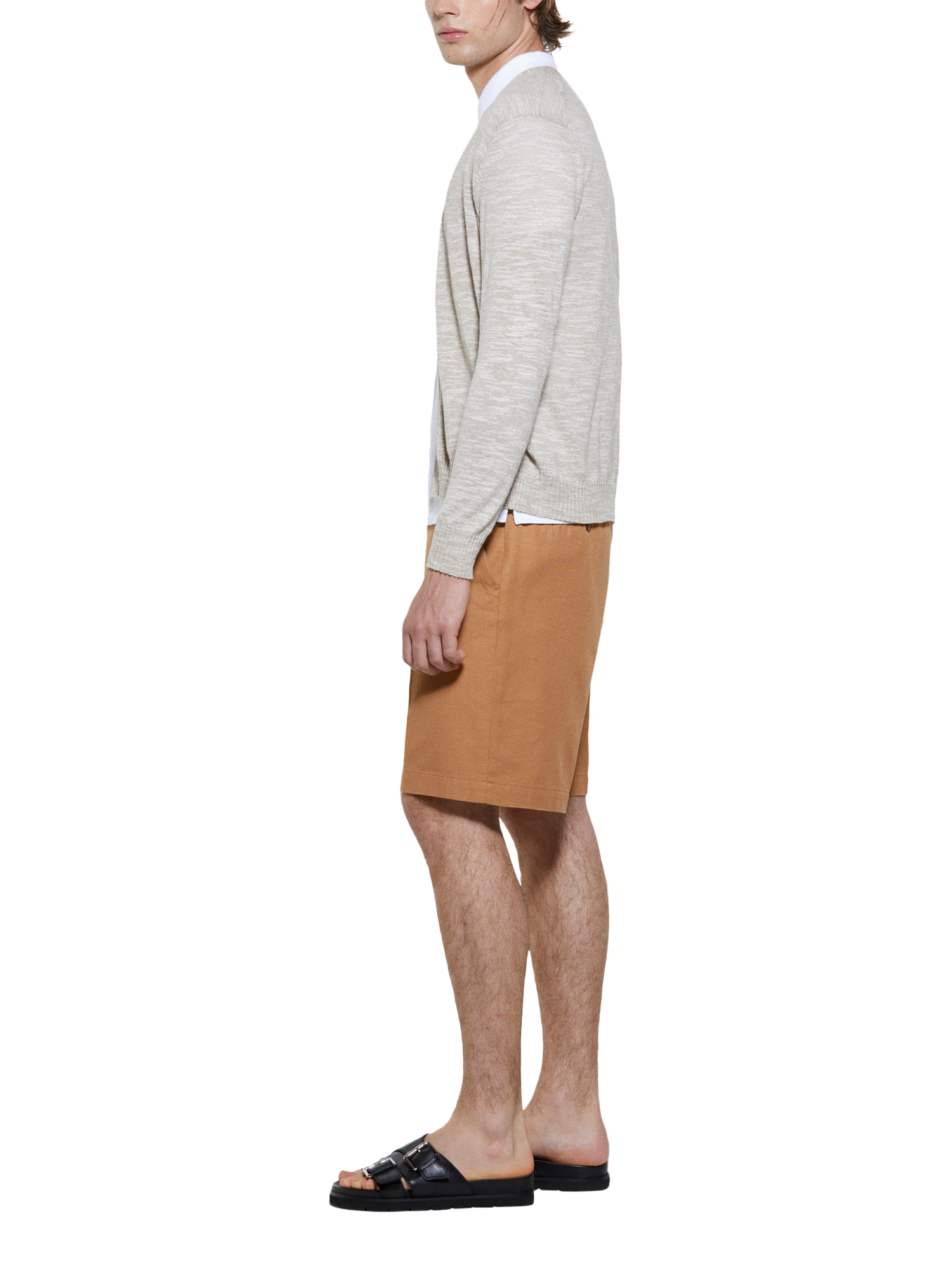 Product image 4 of 5, which shows SISLEY Button Down Cotton Blend Cardigan, Beige, S
