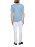 SISLEY Slim Fit Cotton Short Sleeve Polo Shirt, Blue