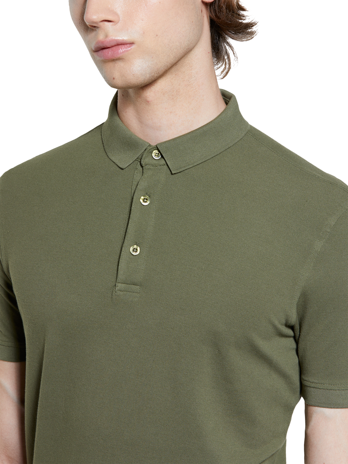 Product image 4 of 5, which shows SISLEY Cotton Pique Polo Shirt, Green, S