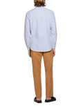SISLEY Linen Blend Regular Fit Stripe Shirt, White