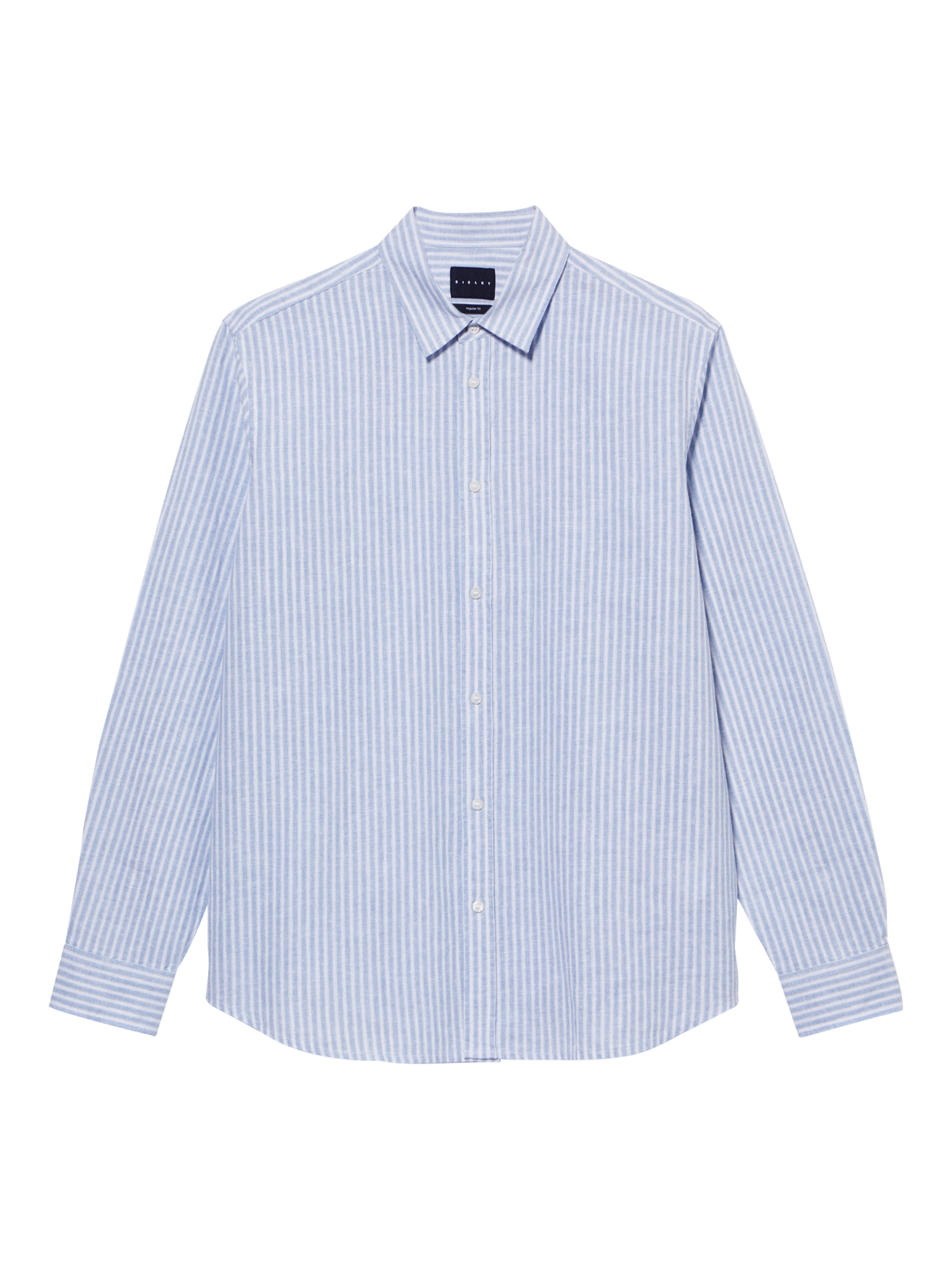 Product image 5 of 5, which shows SISLEY Linen Blend Regular Fit Stripe Shirt, White, S