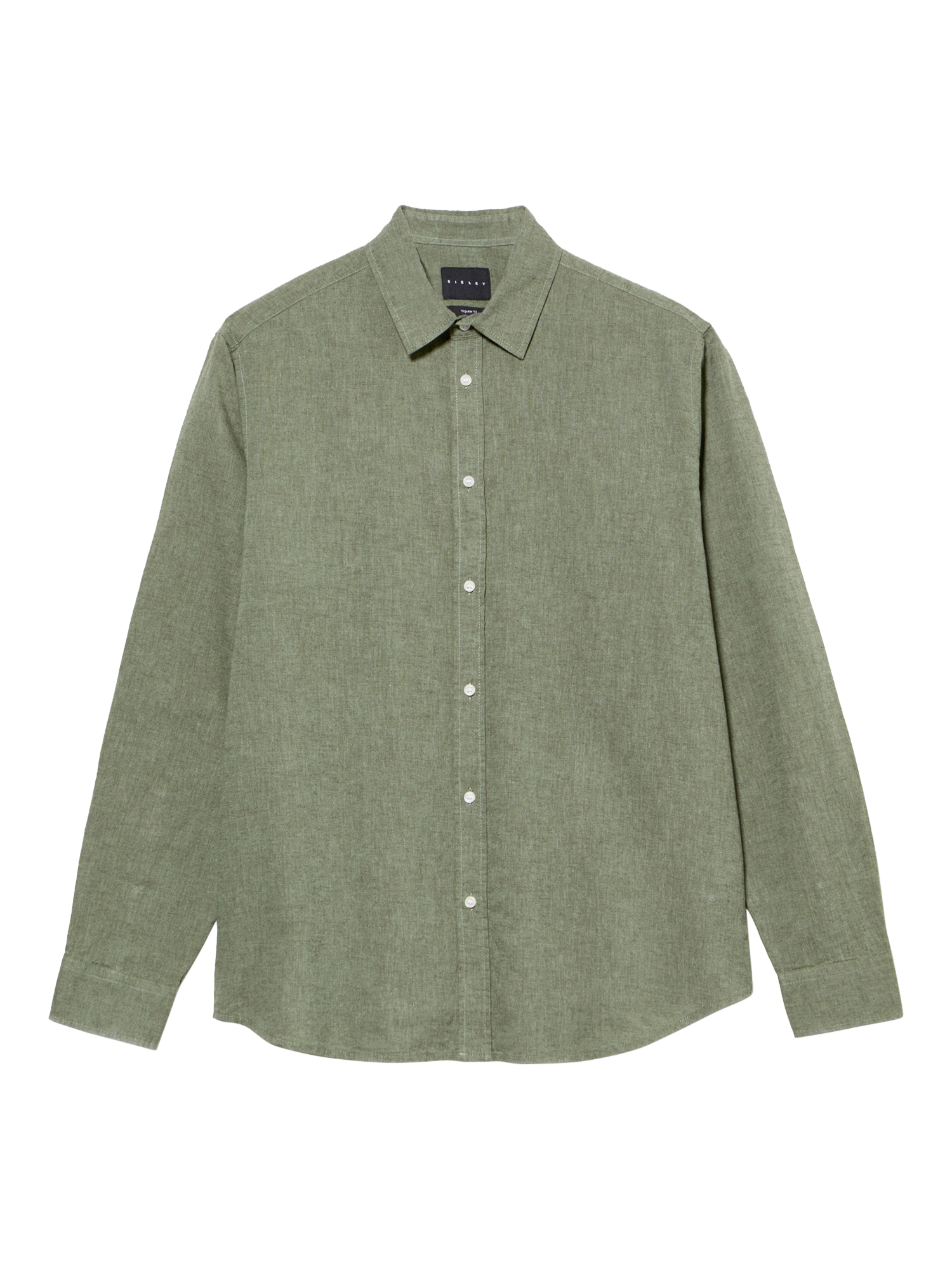 Product image 5 of 5, which shows SISLEY Linen Blend Regular Fit Shirt, Green, S